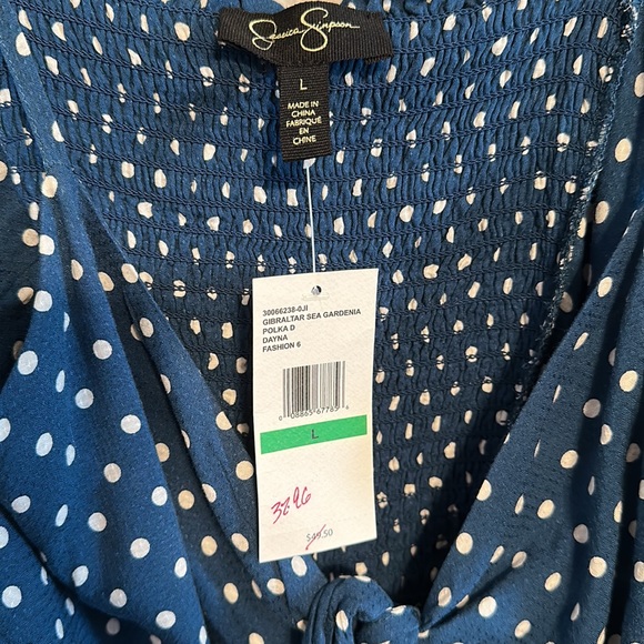 Jessica Simpson size large blue polka dot tank top - Picture 6 of 6